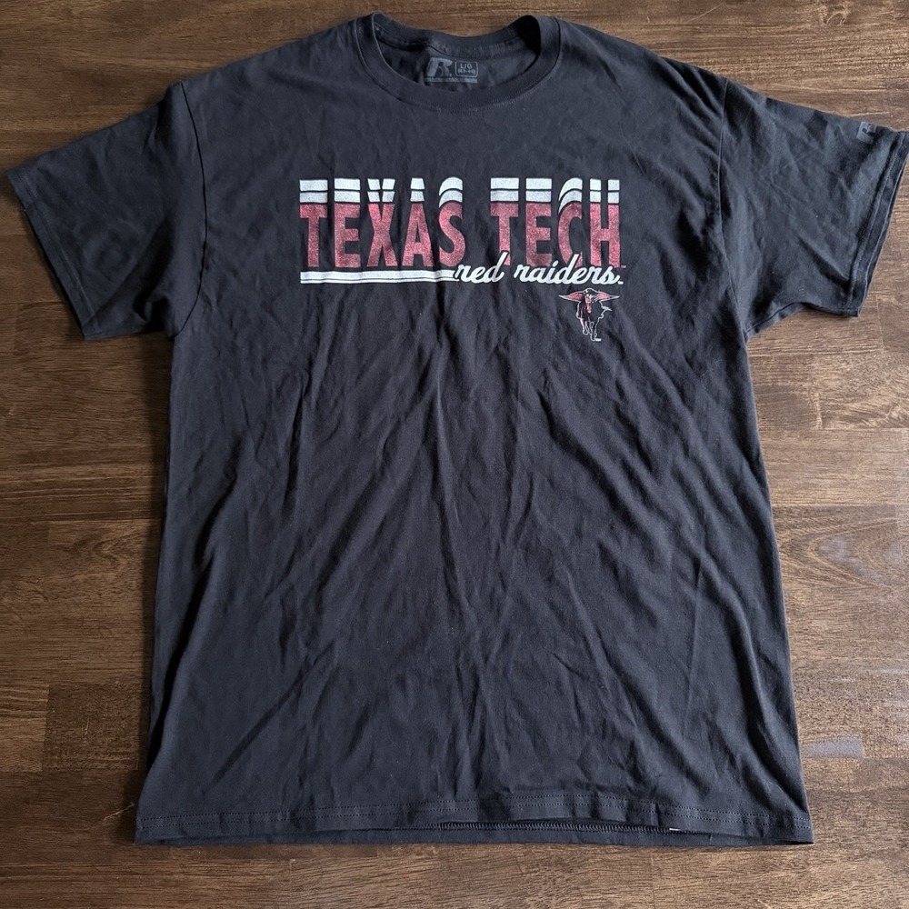Russell Texas Tech Red Raiders Mens Size Large Black With Logo